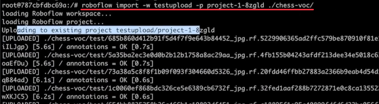 Uploading a dataset using the command-line