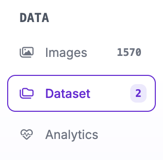 Dataset sidebar link
